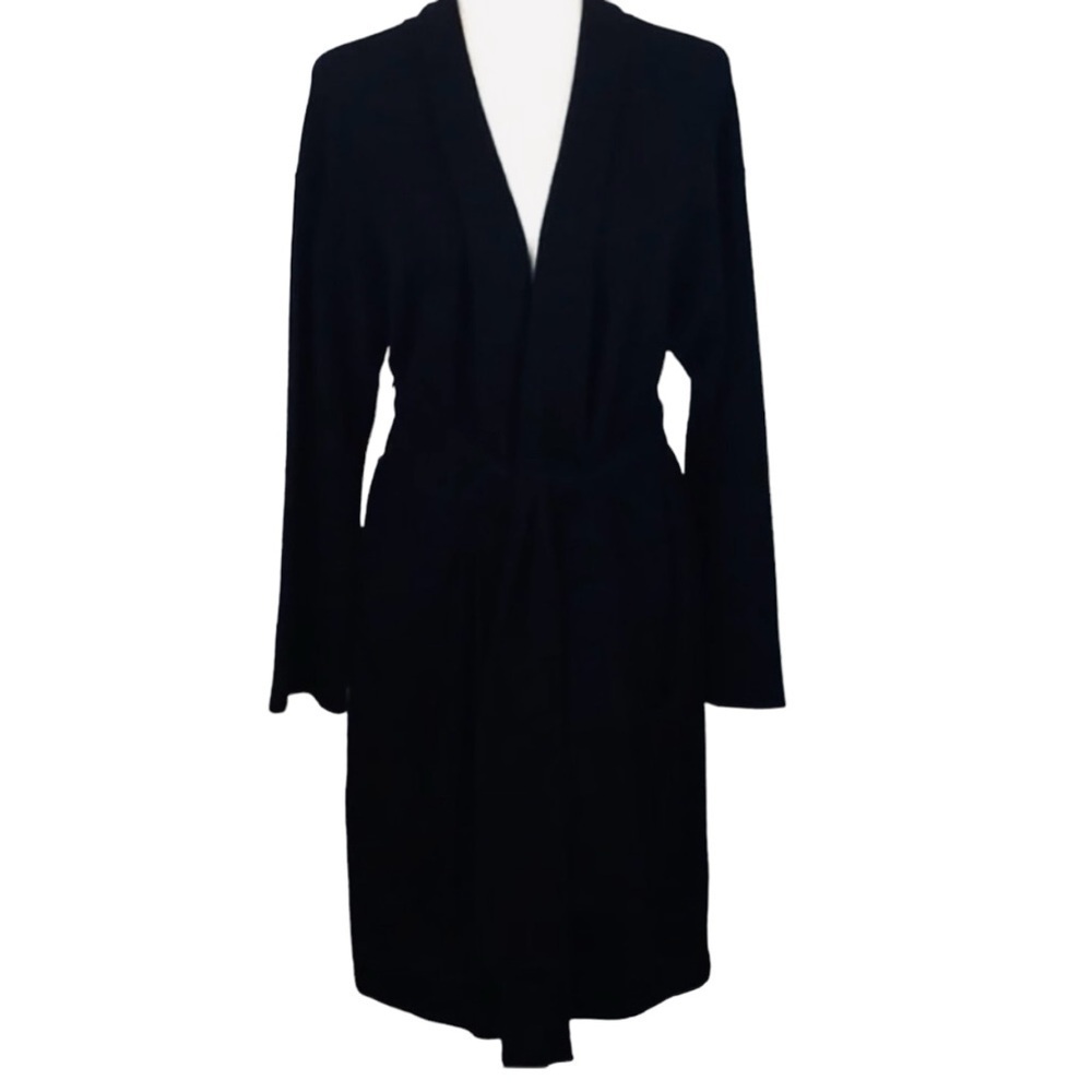 Van Winkle & Co 100% Cashmere Black Open Front Robe NWT - Picture 2 of 4